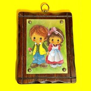 Holograph Wood Plaque, Vintage, Kitsch Wall Hanging